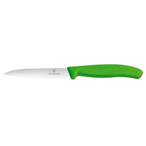 Nóż do jarzyn, ząbkowany, 100 mm, zielony | VICTORINOX, Swiss Classic, 6.7736.L4