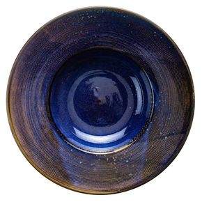 Niebieski talerz głęboki z porcelany o średnicy 28,5 cm | VERLO, Deep Blue
