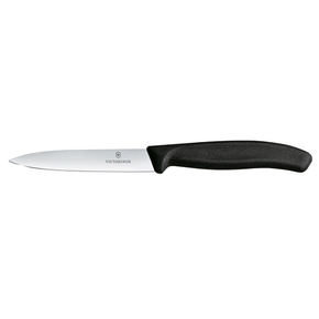Nóż do jarzyn, gładki, 10 cm, czarny | VICTORINOX, Swiss Classic, 6.7703