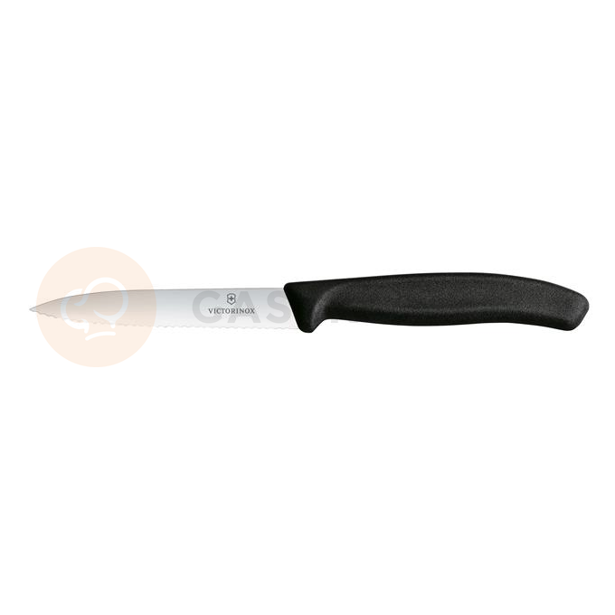 Nóż do jarzyn, ząbkowany, 100 mm, czarny | VICTORINOX, Swiss Classic, 6.7733