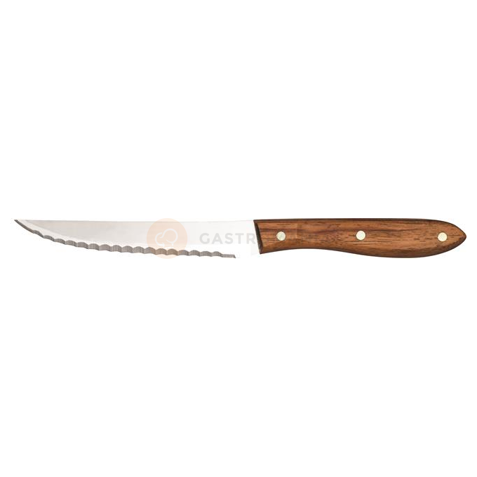 Nóż do steków 120 mm, z ząbkami, uchwyt z drewna rożanego | HENDI, 841150