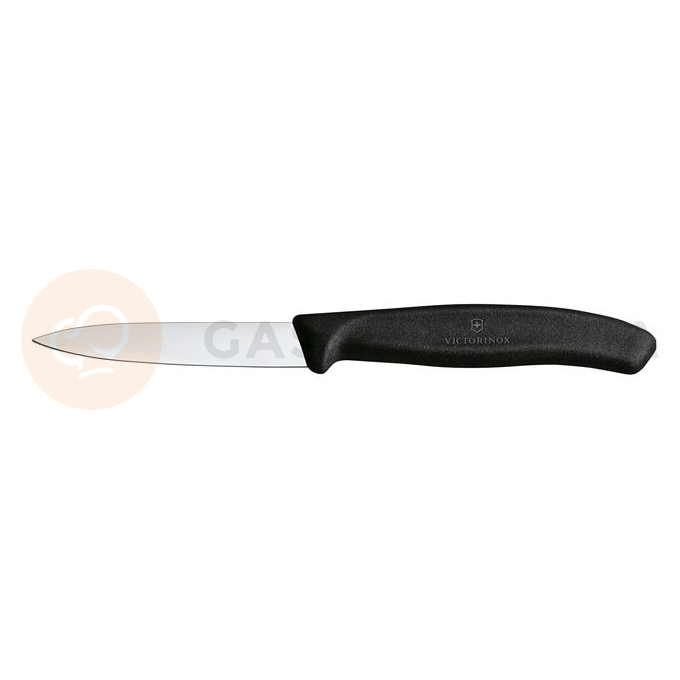 Nóż do jarzyn, gładki, 8 cm, czarny | VICTORINOX, Swiss Classic, 6.7603