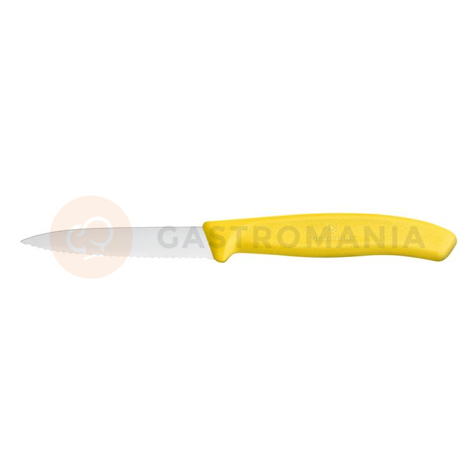 Nóż do jarzyn, ząbkowany, 80 mm, żółty | VICTORINOX, Swiss Classic, 6.7636.L118