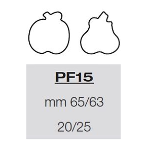 Arkusz z wykrojnikami do ciasta - 20/25x jabłko i gruszka 65/63 mm, 57,5x39 cm | PAVONI, PF15