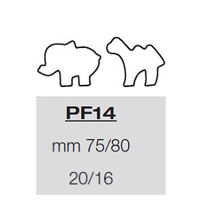 Arkusz z wykrojnikami do ciasta - 20/16x słoń i wielbłąd 75/80 mm, 57,5x39 cm | PAVONI, PF14
