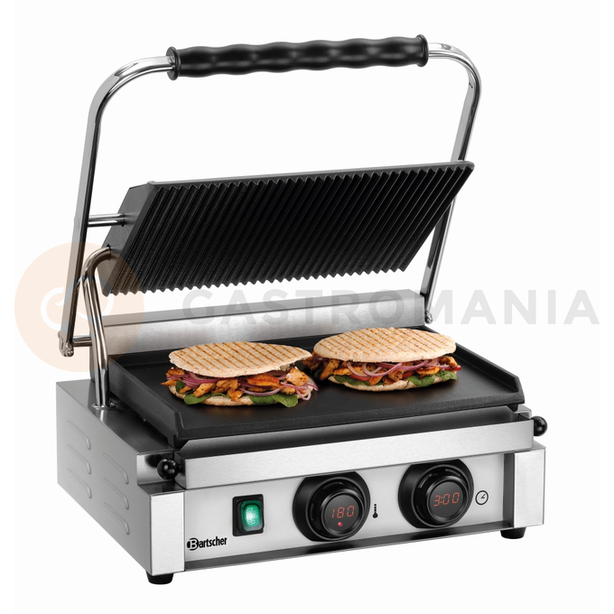 Grill kontaktowy &quot;Panini-MDI&quot; z górną płytą ryflowaną | BARTSCHER, A150976