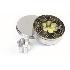 Zestaw wykrojników do ciasta ze stali nierdzewnej, gładki kwiat - 6 szt., 40-95 mm | PAVONI, STP67