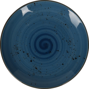 Talerz płytki z niebieskiej porcelany o średnicy 24 cm | FINE DINE, Kolory Ziemi Iris