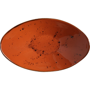 Miska z pomarańczowej porcelany, 25x16 cm | FINE DINE, Kolory Ziemi Dahlia