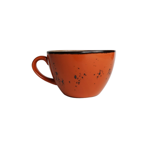 Filiżanka do cappuccino z pomarańczowej porcelany o pojemności 0,285 l | FINE DINE, Kolory Ziemi Dahlia