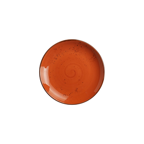 Talerz płytki z pomarańczowej porcelany o średnicy 19 cm | FINE DINE, Kolory Ziemi Dahlia