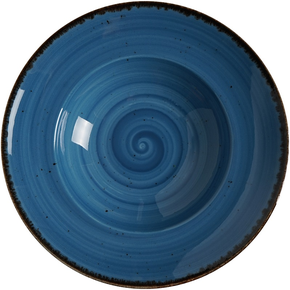 Talerz do makaronu, z niebieskiej porcelany o średnicy 27 cm | FINE DINE, Kolory Ziemi Iris