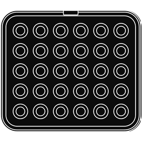 Wkład do urządzeń COOKMATIC i COOKMATIC SPECIAL z 30 wnękami o wymiarach 40x18 mm, prostokąt | PAVONI, PIASTRA2