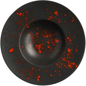 Talerz do makaronu z czarnej dekorowanej porcelany o średnicy 28 cm | FINE DINE, Bloom