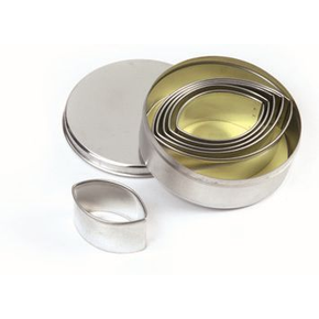 Zestaw wykrojników do ciasta ze stali nierdzewnej, gładki liść - 6 szt., 50-95 mm | PAVONI, STP63