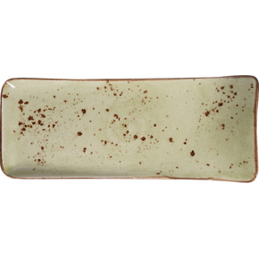 Talerz serwingowy z oliwkowej porcelany, 21,5x12 cm | FINE DINE, Kolory Ziemi Olive