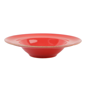 Talerz do makaronu, z czerwonej porcelany o średnicy 30 cm | PORLAND, Seasons Magma