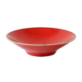 Talerz głęboki z czerwonej porcelany o średnicy 20 cm | PORLAND, Seasons Magma