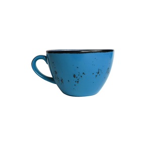 Filiżanka do cappuccino z niebieskiej porcelany o pojemności 0,285 l | FINE DINE, Kolory Ziemi Iris