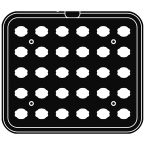 Wkład do urządzeń COOKMATIC i COOKMATIC SPECIAL z 30 wnękami o wymiarach 40x34x18 mm, orzech | PAVONI, PIASTRAN
