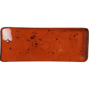 Talerz serwingowy z pomarańczowej porcelany, 21,5x9 cm | FINE DINE, Kolory Ziemi Dahlia