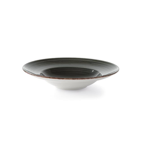 Talerz z porcelany do serwowania makaronów, czarny o średnicy 26 cm | FINE DINE, Kolory Ziemi Onyx
