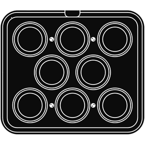 Wkład do urządzeń COOKMATIC i COOKMATIC SPECIAL z 8 wnękami o wymiarach 90x25 mm, okrąg | PAVONI, PIASTRAF