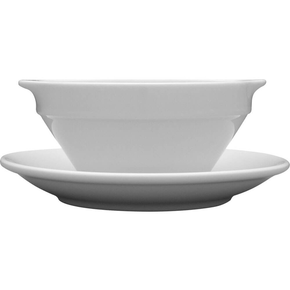 Bulionówka z białej porcelany z uszami o średnicy 14 cm | LUBIANA, Kaszub/Hel