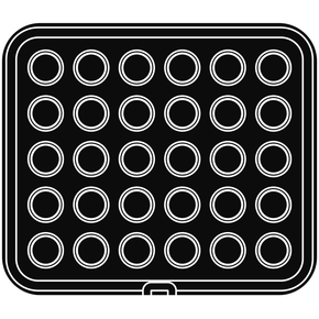 Wkład do urządzeń COOKMATIC i COOKMATIC SPECIAL z 30 wnękami o wymiarach 42x18 mm, okrąg | PAVONI, PIASTRA46