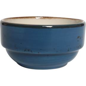 Miska sztaplowana z niebieskiej porcelany o średnicy 12 cm | FINE DINE, Kolory Ziemi Iris