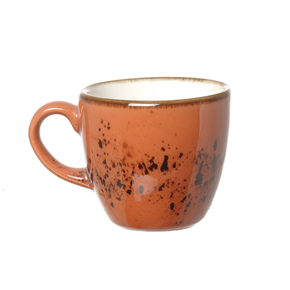 Filiżanka do espresso z pomarańczowej porcelany o pojemności 0,075 l | FINE DINE, Kolory Ziemi Dahlia