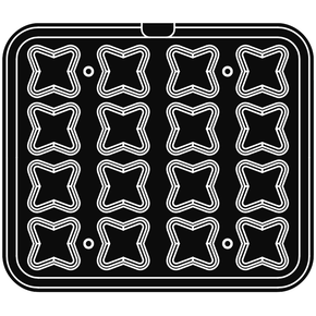 Wkład do urządzeń COOKMATIC i COOKMATIC SPECIAL z 16 wnękami o wymiarach 62x62x18 mm, gwiazda | PAVONI, PIASTRAH