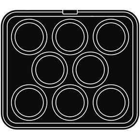 Wkład do urządzeń COOKMATIC i COOKMATIC SPECIAL z 8 wnękami o wymiarach 98x17 mm, okrąg | PAVONI, PIASTRA6