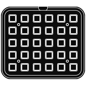 Wkład do urządzeń COOKMATIC i COOKMATIC SPECIAL z 30 wnękami o wymiarach 34x34x19 mm, kwadrat | PAVONI, PIASTRAP