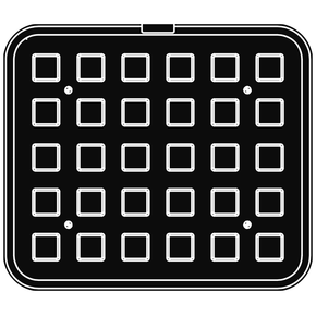 Wkład do urządzeń COOKMATIC i COOKMATIC SPECIAL z 30 wnękami o wymiarach 33x33x17 mm, kwadratowa filiżanka | PAVONI, PIASTRA10