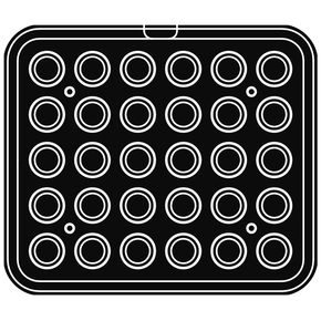 Wkład do urządzeń COOKMATIC i COOKMATIC SPECIAL z 30 wnękami o wymiarach 46x20 mm, okrąg | PAVONI, PIASTRAO