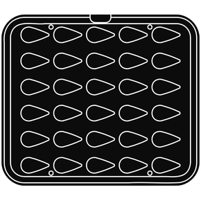 Wkład do urządzeń COOKMATIC i COOKMATIC SPECIAL z 30 wnękami o wymiarach 54x30x15 mm, kropla | PAVONI, PIASTRA22