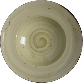 Talerz do makaronu, z oliwkowej porcelany o średnicy 27 cm | FINE DINE, Kolory Ziemi Olive