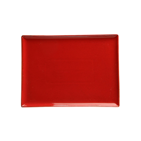 Taca prostokątna z czerwonej porcelany, 35x26 cm | PORLAND, Seasons Magma
