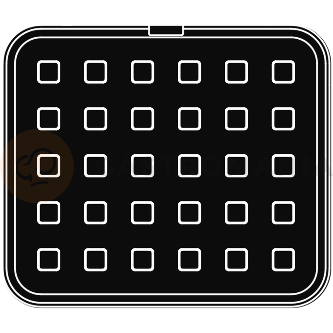 Wkład do urządzeń COOKMATIC SPECIAL z 30 wnękami o wymiarach 26x26x35 mm, kwadrat | PAVONI, PIASTRAS05