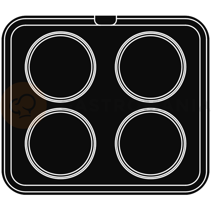 Wkład do urządzeń COOKMATIC i COOKMATIC SPECIAL z 4 wnękami o wymiarach 129x21 mm, okrąg | PAVONI, PIASTRAS