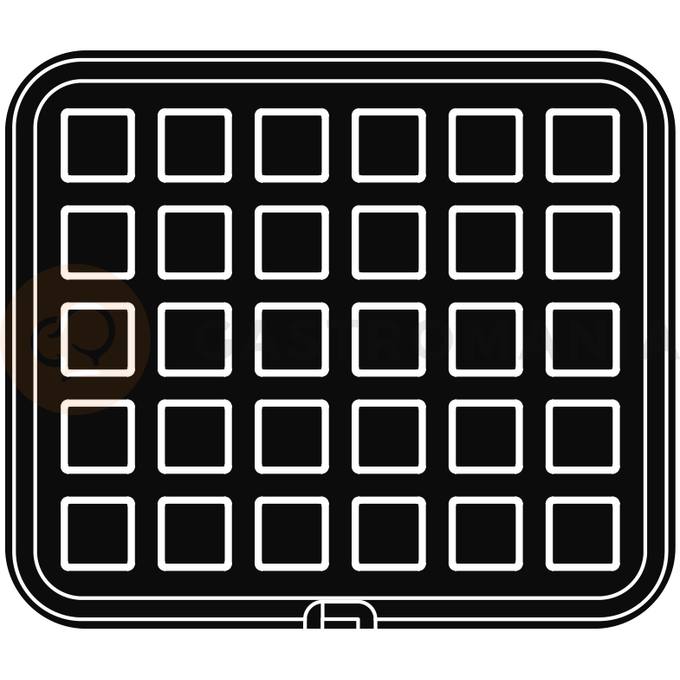 Wkład do urządzeń COOKMATIC i COOKMATIC SPECIAL z 30 wnękami o wymiarach 40x40x15 mm, kwadrat | PAVONI, PIASTRA27