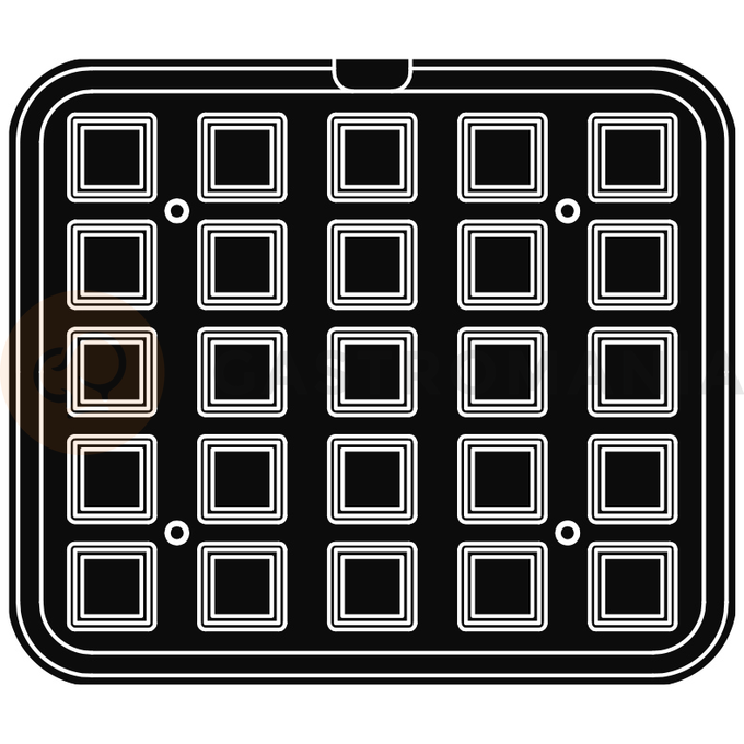 Wkład do urządzeń COOKMATIC i COOKMATIC SPECIAL z 25 wnękami o wymiarach 45x45x19 mm, kwadrat | PAVONI, PIASTRAG