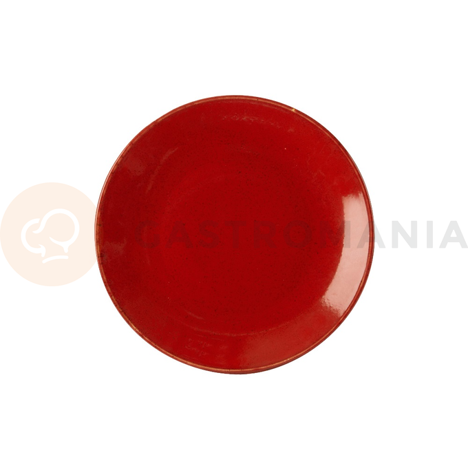 Talerz płaski z czerwonej porcelany o średnicy 18 cm | PORLAND, Seasons Magma