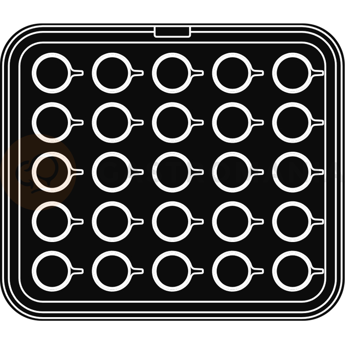 Wkład do urządzeń COOKMATIC i COOKMATIC SPECIAL z 25 wnękami o wymiarach 44x23 mm, filiżanka do kawy | PAVONI, PIASTRA8