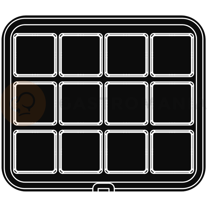 Wkład do urządzeń COOKMATIC i COOKMATIC SPECIAL z 12 wnękami o wymiarach 80x80x20 mm, kwadrat | PAVONI, PIASTRA35