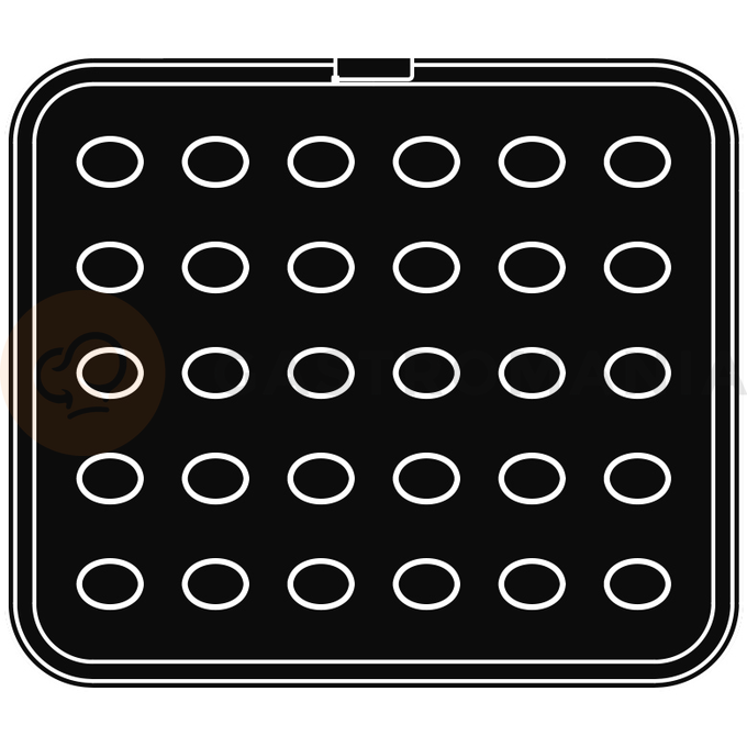 Wkład do urządzeń COOKMATIC SPECIAL z 30 wnękami o wymiarach 33x25x35 mm, owal | PAVONI, PIASTRAS04