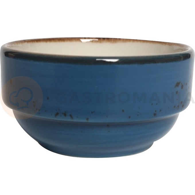 Miska sztaplowana z niebieskiej porcelany o średnicy 12 cm | FINE DINE, Kolory Ziemi Iris