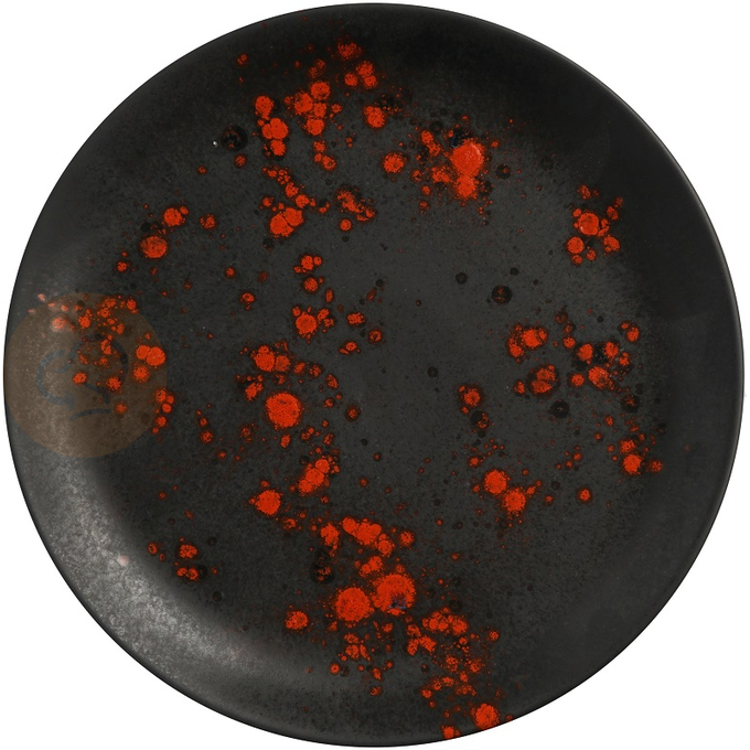 Talerz płytki z czarnej dekorowanej o średnicy 26 cm | FINE DINE, Bloom