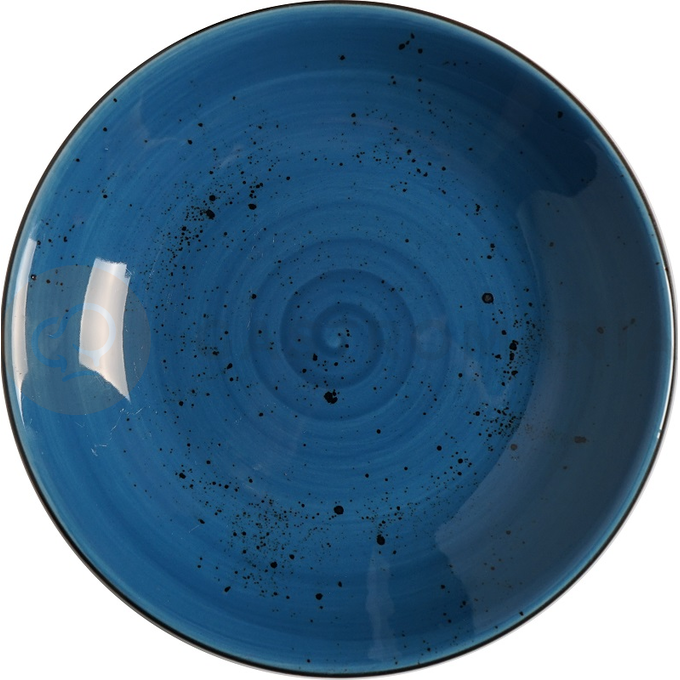 Talerz głęboki z niebieskiej porcelany o średnicy 23 cm | FINE DINE, Kolory Ziemi Iris